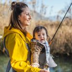 young-mother-and-her-son-are-going-to-catch-some-fish-for-dinner-picture-id1294858565